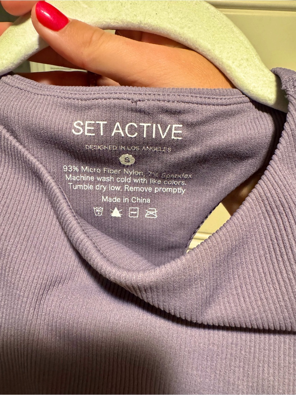 SET Active Sculptflex Ribbed Racerback Crop Top Purple Size Small - Picture 4 of 4